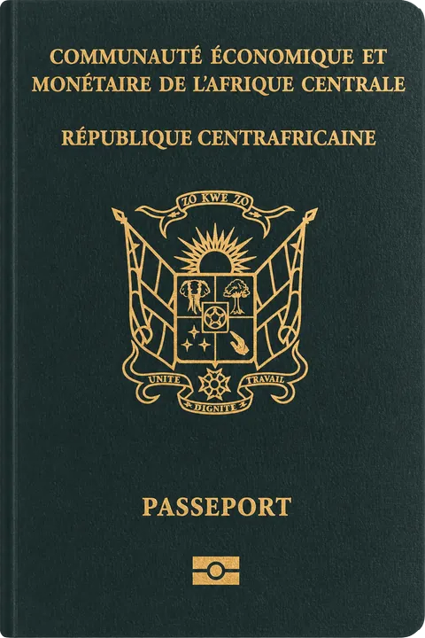 Cover of the Central African Republic passport