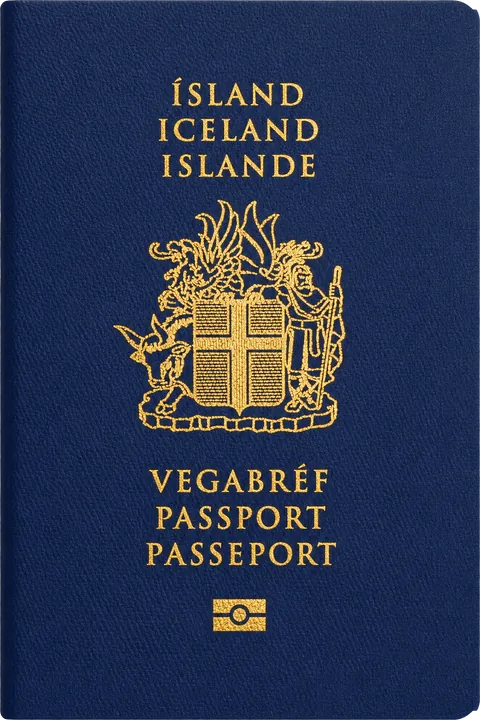 Cover of the Iceland passport