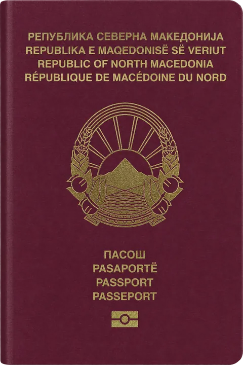 Cover of the North Macedonia passport